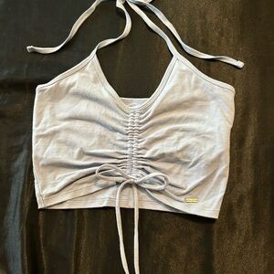 Baby blue Ruched Halter Top
